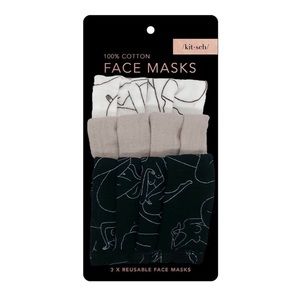 BRAND NEW Kitsch cotton face masks (3 pc set)